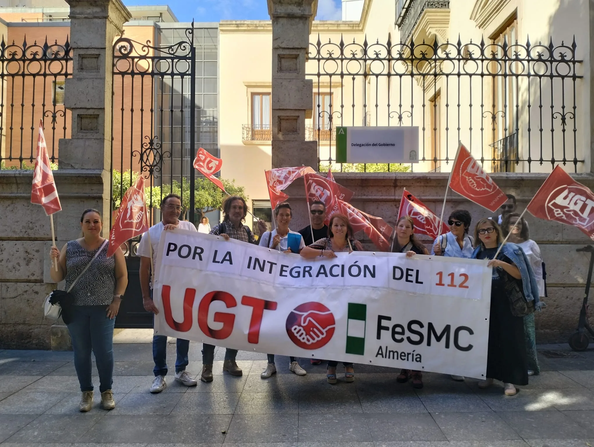 Concentracion el Almeria por la integracion del 112